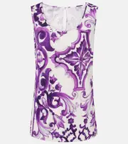 [Dolce & Gabbana] Dolce & Gabbana Majolica jersey tank top AU 8 purple
