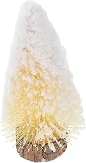 GLSTOY Mini Snow Flocked Christmas Tree with Wood Base Decorative Pine Needle Xmas Tree for Tabletop Winter Ornaments Festive Home Crafts for Spaces
