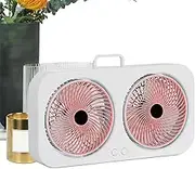 Small Fan - Double-Headed Air Cooler - USB Rechargeable Hangable Quiet Desk Fan for Camping Travel Beach Tent Dorm Gym Nursery