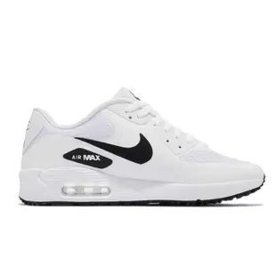 Nike 高爾夫球鞋 Air Max 90 Golf 男女鞋 泡棉中底 氣墊 場內外穿搭 情侶款 白 黑 CU9978-101