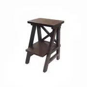 Dollhouse Miniature Accessories 1/12 Scale Retro Wooden Two-tier Flower Stand