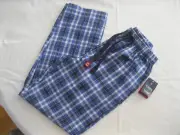 CHAPS DARK BLUE Plaid Lounge Sleep Pants 65% Polyester & 35% Rayon SZ SM NWT's