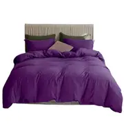 Purple Luxury Quilt Doona Duvet Cover And Pillowcases Set Reversible Bedding Set