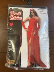 New Devils Devine Halloween Costume One Size Up To 14-16 Red