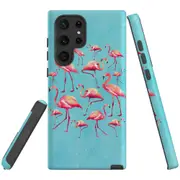 For Samsung Galaxy S22 Ultra Case, Armour Cover, Flamingoes