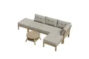 Livsip 6-Piece Outdoor Sofa Set 3-Seater Lounge Setting Garden Table Chairs
