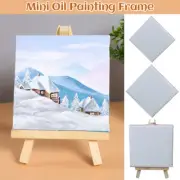 Mini Oil Painting Frame Stretched Canvas with Easel Stand Stationery Gifts DIY