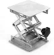100X100mm Stainless Steel Lab Jack Scissor Stand Platform,Lab Lift Stand Table, Scientific Scissor Lifting Jack Platform,Expandable Lift Height Range 45mm-150mm for Lab Experiments