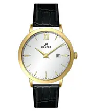 Westar Profile Leather Strap Silver Dial Quartz 50214GPN107 Men's Watch