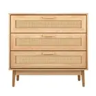 Oikiture 3 Chest of Drawers Clothes Storage Rattan