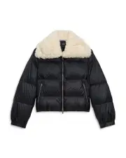 Theory Shearling Trim Puffer Jacket
