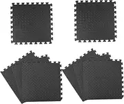 FOYTOKI 8pcs Interlocking Eva Floor Mats Non Slip Puzzle Tiles for Gym Flooring Shock Absorbent Fitness Play Mat with Unique Design