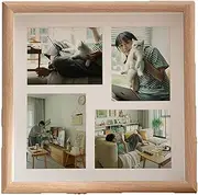 Wooden 2/4 Grid Photo Frame Photo Collage Frame Display Table Desktop and Wall Hanging Suitable for Home Office Decoration