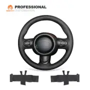 Black Genuine Leather Car Steering Wheel Cover for Mini Cooper Clubman Hardtop
