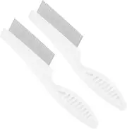 TOGEVAL 2pcs Pet Comb for Dogs and Cats Fine Tooth Metal Grooming Tool for Shedding and Dematting Comfortable Handle Design for Easy Pet Care