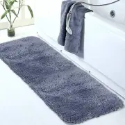 Large Bathroom Rug (24 x 72) Extra Soft and Absorbent Shaggy 24" x 72" Blue