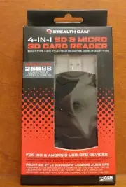NEW Stealth Cam STC-QMCR iOS 4 in 1 SD & Micro SD Card Reader 258GB