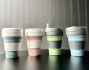 POPUP Portable Silicone Pocket Cup, Coffee Cup, Hot Beverage, Foldable