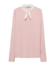 Prada Tie-Fastened Button-Down Shirt IT42 pink