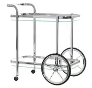 Smith Chrome Glass Bar Cart Clear Rectangular