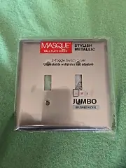 Hubbell Jumbo 2-Gang Toggle Switch Wall Plate - Brushed Satin WJBN-TTX