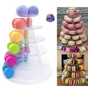 6 Tiers Round Macaron Tower Stand Dessert Tray Cake Display Tee Macaroon Towers
