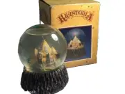 World Krystonia Dragon Snowglobe NIB COA BOX 9008 Castle figurine snow globe vtg