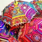 50 Pc Lot Indian Traditional Decorative Handmade Sunshade Shade Umbrella Parasol