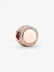 *BRAND NEW* Pandora Moments 14K Rose Gold Plated Sparkling Slide Charm 788747C01