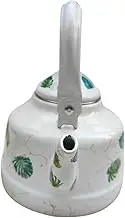 DONFAMDS Vintage Enameled Water Kettle with Handle Retro Teapot for Stovetop Induction Cooking Practical and Tea Serving Pot Leaf Design for Home