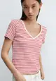 V-Neck Striped T-Shirt