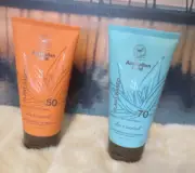 2 Australian Gold Plant Based SPF 70 & 50 Lotion Sunscreen Aloe & Coconut 6 Oz