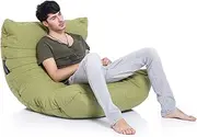 Ambient Lounge Acoustic Sofa Designer Bean Bag with Filling in Lime Citrus Interior Fabric