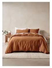 [Linen House] Surf Wash Quilt Cover Set In Rust