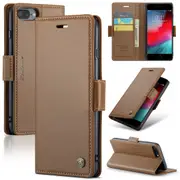 CaseMe iPhone 7+ 8+ Plus Folio Wallet Case Cover Apple Side Closure [Brown]