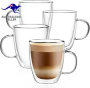 Large Glass Coffee Mugs 12Oz,Double Walled Insulated Cappuccino Mug with Handle,