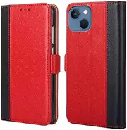 [SHOYAO] Phone Cover Wallet Folio Case for Oppo A16S, Premium PU Leather Slim Fit Cover for Oppo A16S, Horizontal Viewing Stand, Easily Open, Red