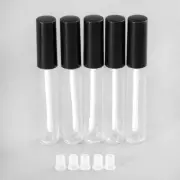 10ML Black Lid Lip Gloss Tube Empty Plastic Clear Lip Balm Bottle Container