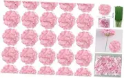 30 Pcs Silk Hydrangea Heads Artificial Flowers Heads and Stems Fake Hydrangea