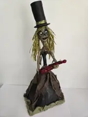 OOAK Creepy Oddity Art Doll Clay Figure Scarecrow Skeleton Ghoul Creature Violin