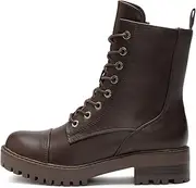 [Zhabtuc] Womens Ankle Boots Lace Up Side Zip Combat Boots Low Chunky Heel Platform Boots 3-8 UK