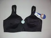 Playtex18 HOUR: Size: 16 B. Smoothes Back & Side Bulges BLACK WireFree Comfy Bra