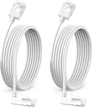 2Pack Flexible Cat 6A Ethernet Cable 270° Up Angled 25 Ft, 10Gbps High-Speed Network Ultra Slim Cable, Rj45 Internet Cable can be Used for, PC, Router, Ps4/5 (White)