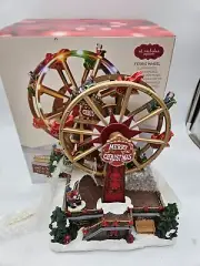 St Nicholas Square Christmas Snow Village FERRIS WHEEL Illuminated Motion NIB