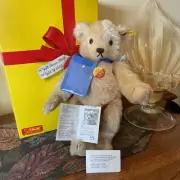 Steiff International Teddybear Passport Mohair 15” With Original Tags & Button