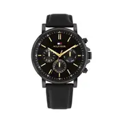 Tommy Hilfiger Tyson Black Leather Black Dial Men's Watch 1792144