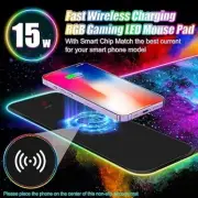 RGB Gaming Mouse Pad 15W LED Mouse Mat with 30W Charger 14 Li Wireless Charging