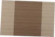 Set of 4 NUZAMAS Placemats 45 x 30 cm Non-Slip PVC Kitchen Table Mats Set Heat-Resistant Plastic Place Mats Pads for Kitchen Dining Table Restaurant Striped Khaki