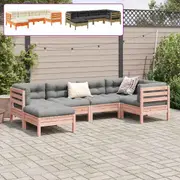 Garden Sofa Set with Cushions Modular Sofa Couch Backyard 6 Piece Wood vidaXL