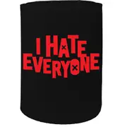 Alcohol Stubby Holder - I Hate Everyone - Funny Novelty Birthday Gift Joke Beer Can Bottle